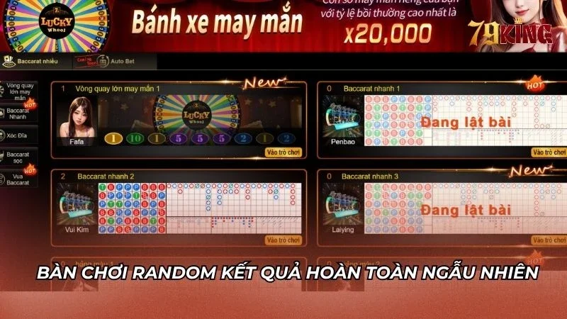 Bàn chơi được random ngẫu nhiên công bằng